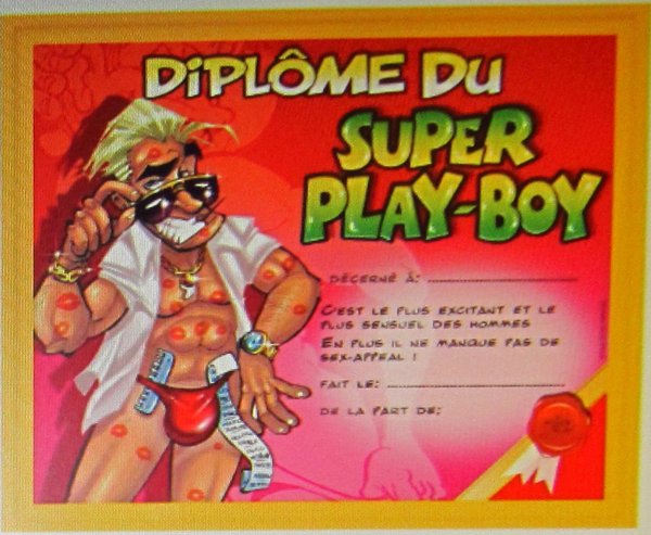 Diplôme Super Play-Boy - Femme parfaite