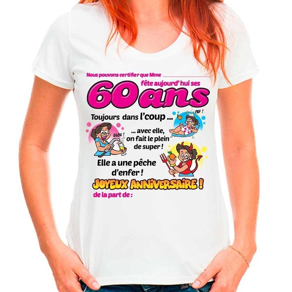 T-shirt 60ans Anniversaire + Stylo